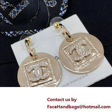 Chanel Pendant Earrings in Metal  &  Strass. Gold  &  Crystal ABA353 2023